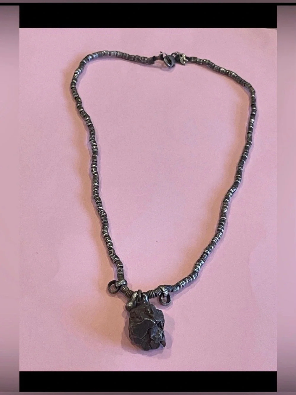 Sterling Silver & Meteorite Necklace #8350